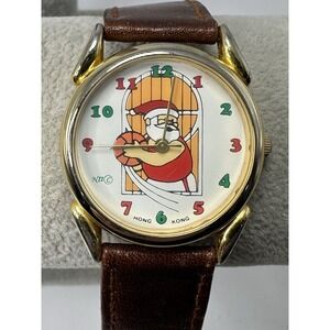NII Santa Claus Playing Basketball Watch New Battery 31MM 7.25" Christmas K90
